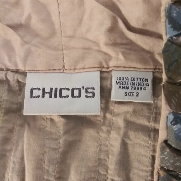 Chico's women's size 2 (L) multicolored short sleeve cardigan - Picture 12 of 13